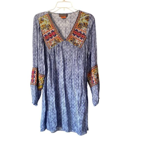 Anthropologie Bhanuni by Jyoti Linne Embroidered Blue Dress size medium - Picture 4 of 10